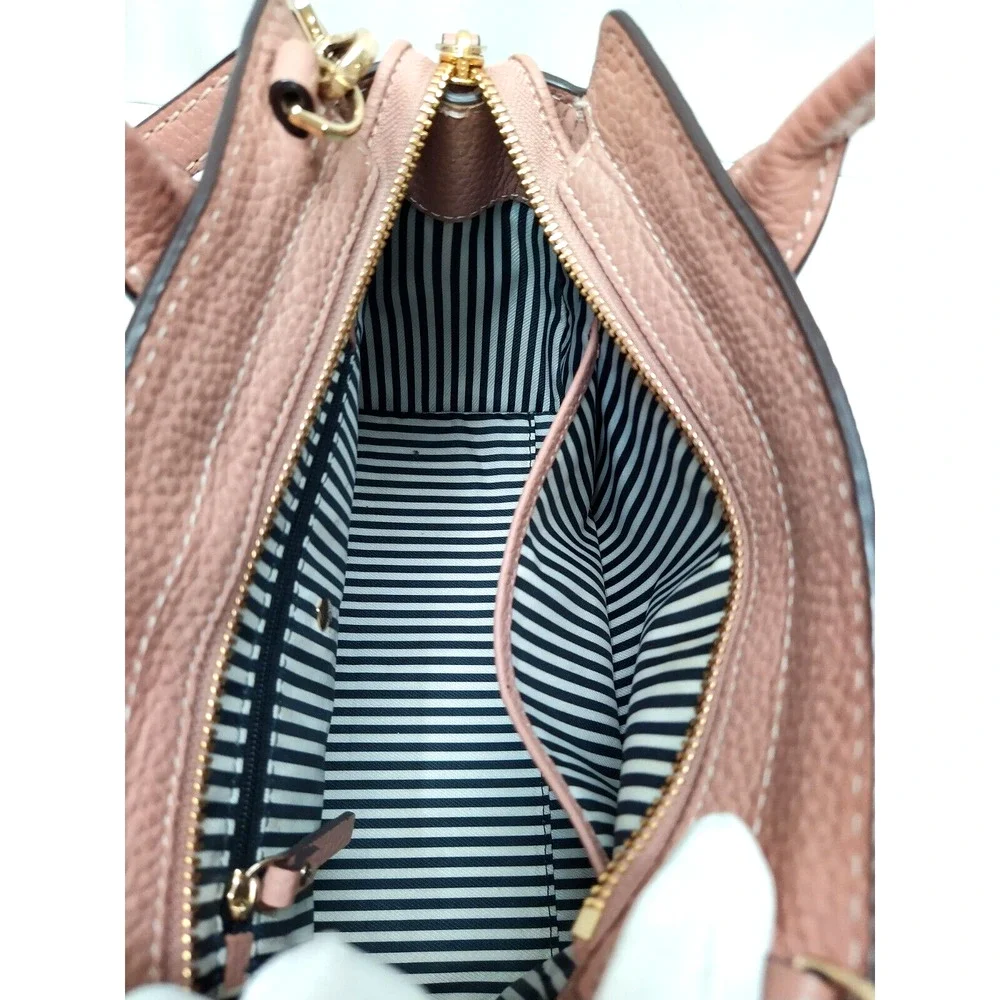 Kate Spade New York Dunne Lane Lake Nude Pebbled Leather Top Handle Satchel Bag